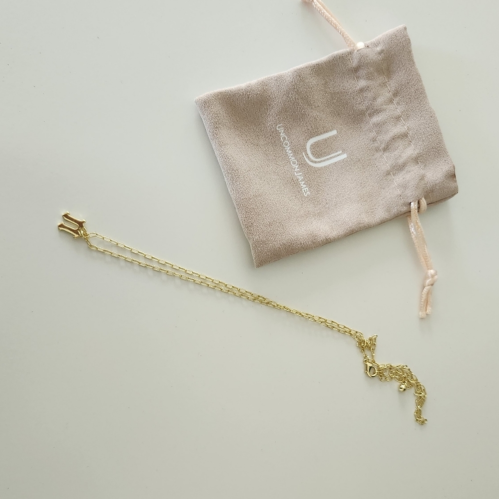NWOT Uncommon James Gothic Initial Necklace